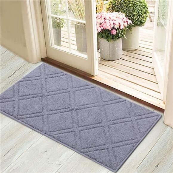 Indoor Doormat Front Door Mat Non Slip Rubber Backing Super Absorbent, 20"x 32" - Picture 1 of 7